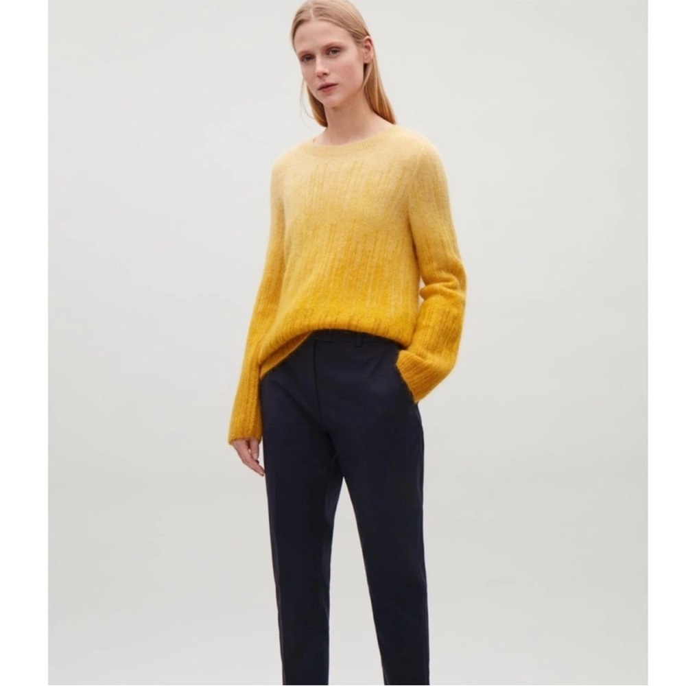 COS Yellow Ombre Mohair Jumper Sweater In Yellow Size XS